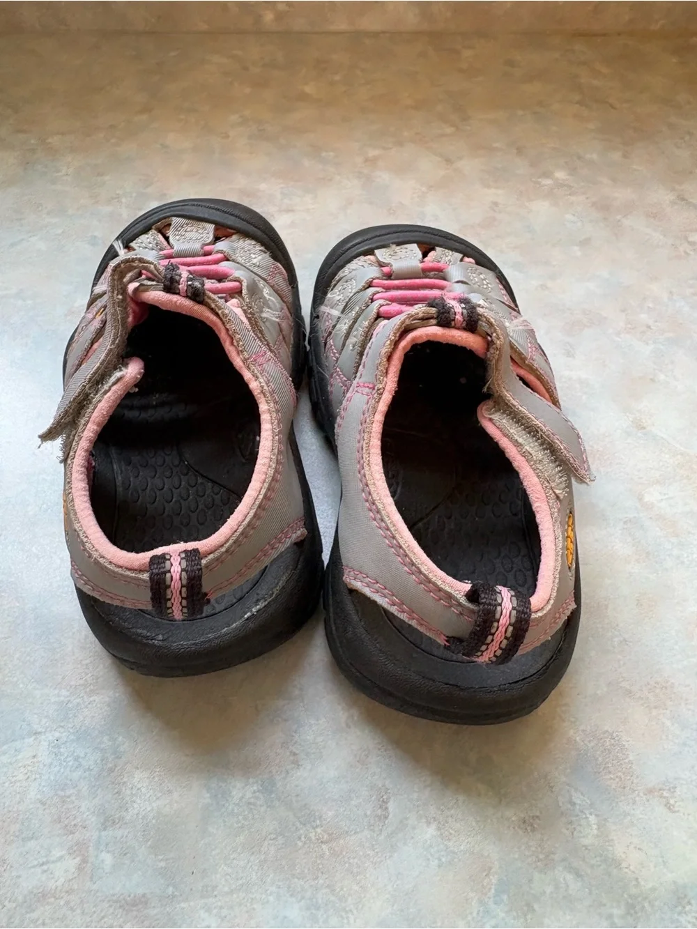 Keen Kids Gray and Pink Closed-Toe Hiking Sandals